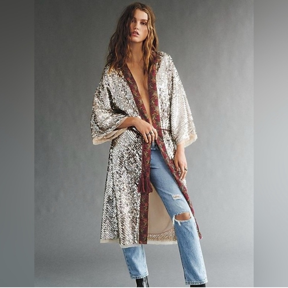 Free People Sequin Kimono